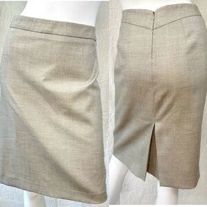 MaxMara Tan Stretch Wool Pencil Skirt